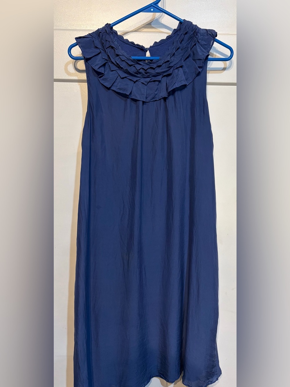 Dialogue Silk Sleeveless Dress in Royal Blue
